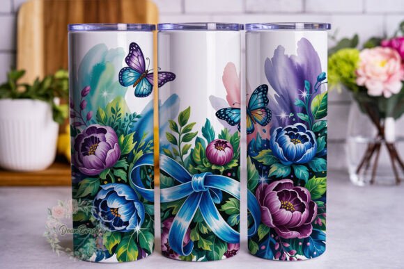 Blue Purple Floral Butterfly 20oz Wrap Review