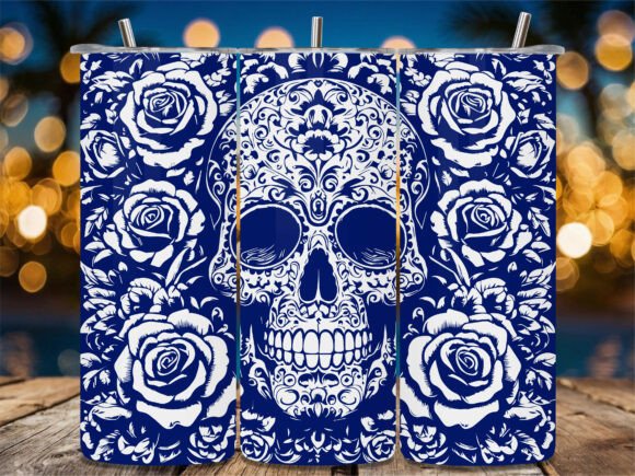 Blue Rose Sugar Skull: A Designer's Take on Stitching This Bold Motif