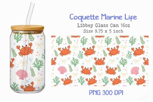 Coquette Marine Life 16oz Glass Can Wrap Design Review
