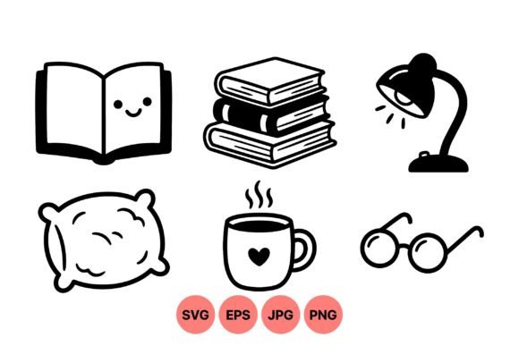 Cozy Reading Time Icon Set