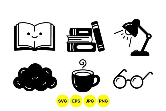 Cozy Study Icon Clipart Pack