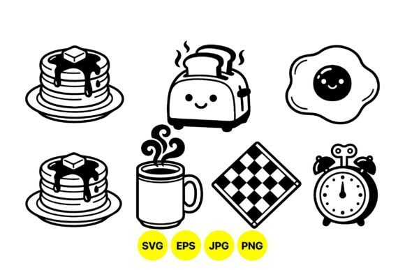 Cute Breakfast Doodle Clipart