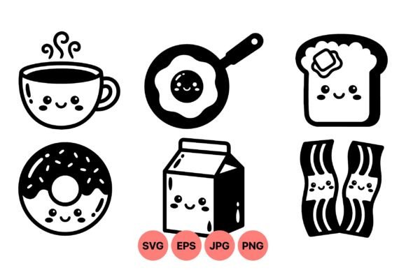 Cute Breakfast Kawaii Clipart