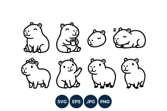 Cute Capybara Black White Vector: A Designer's Review