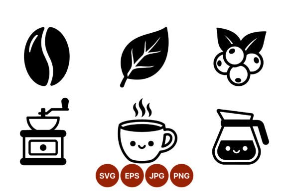 Cute Coffee Icon Set Black and White: A Designer's Review
