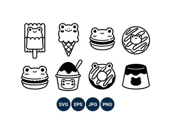 Cute Frog Desserts Vector Icons: A Designer's Review