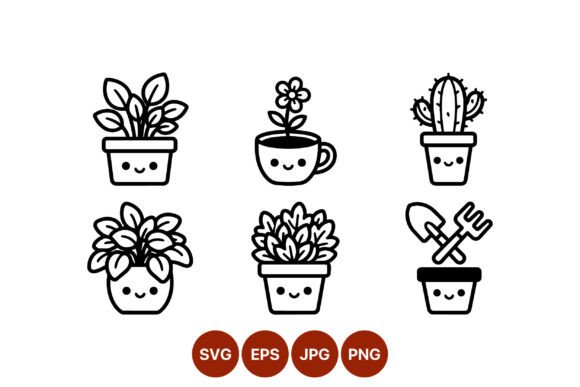 Cute Smiling Plant Pots Vector: A Designer's Review