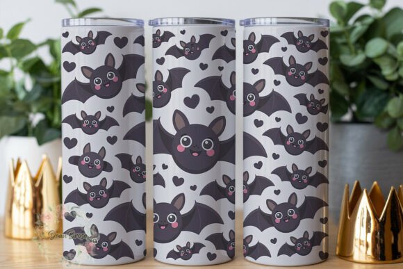 Cute Spooky Bat Scattered Pattern PNG