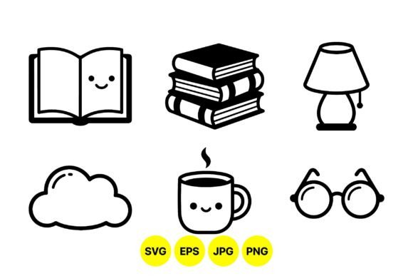 Cute Study Time Clipart Set