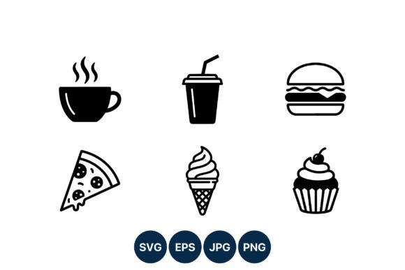 Fast Food Icons Black White Vector: A Designer's Review