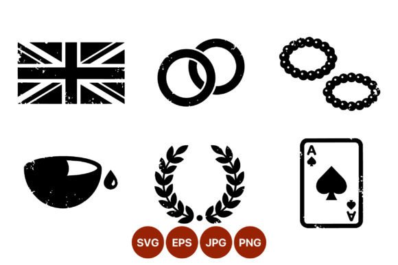 Grunge Union Jack Flag and Poker Icons Review