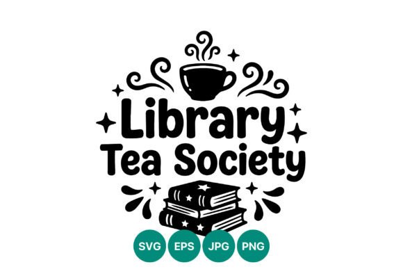 Library Tea Society Black and White