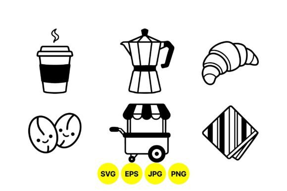 Minimal Coffee Shop Icon Set