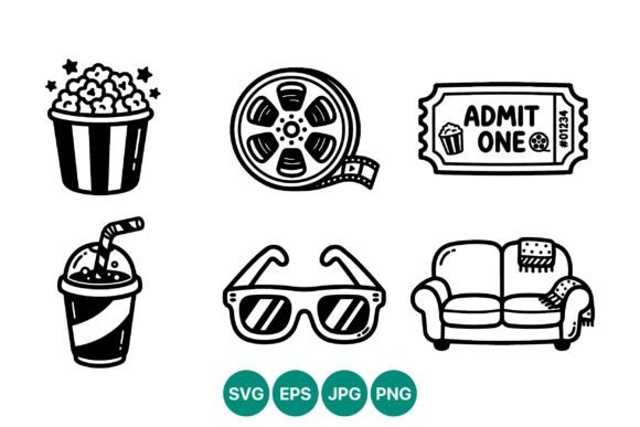 Movie Night Vector Icons