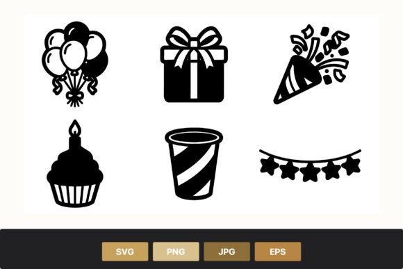 Party Icons Black White Vector: A Designer's Stitch Review