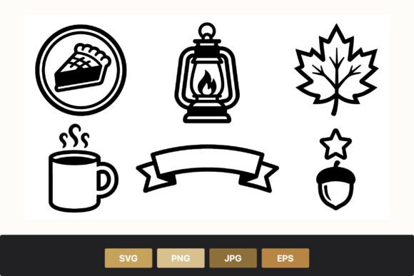 Pie Coffee Lantern Leaf Acorn Icons: A Designer's Review