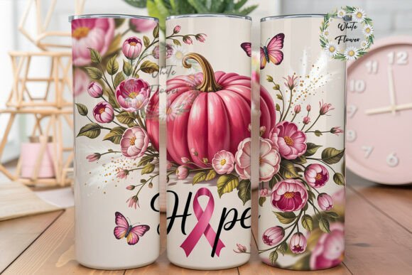 Pink Pumpkin Hope Floral 20oz Wrap