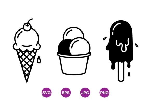 Review: Black and White Ice Cream Icons for Embroidery