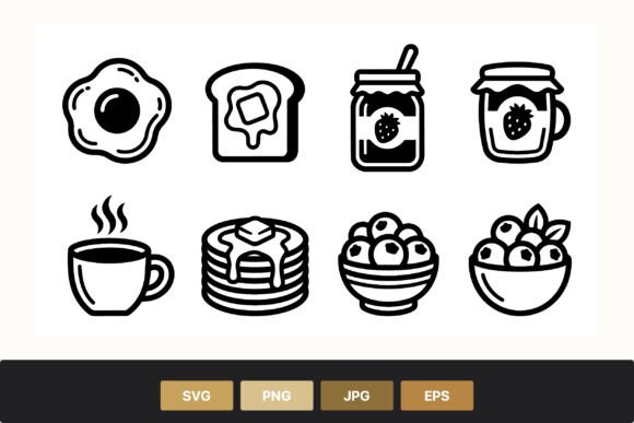 Review: Breakfast Food Icons Line Art for Stitchers