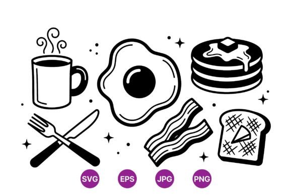 Review: Classic Breakfast Icon Clipart for Embroidery