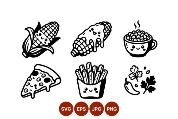 Review: Cute Happy Food Icons Vector Art for Embroidery