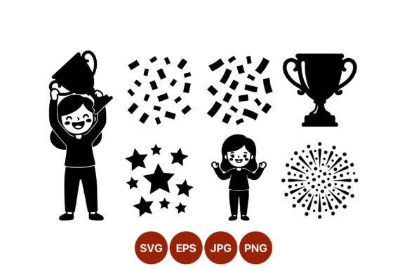 Review: Girl Holding Trophy Black and White Design