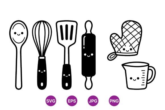 Review: Kawaii Cute Kitchen Tools Clipart for Embroidery