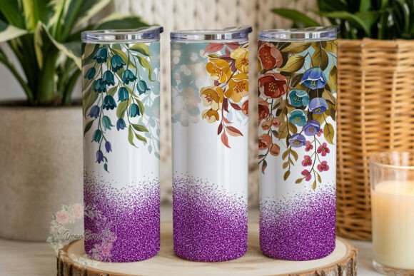 Review: Watercolor Glitter Floral 20oz Wrap Design