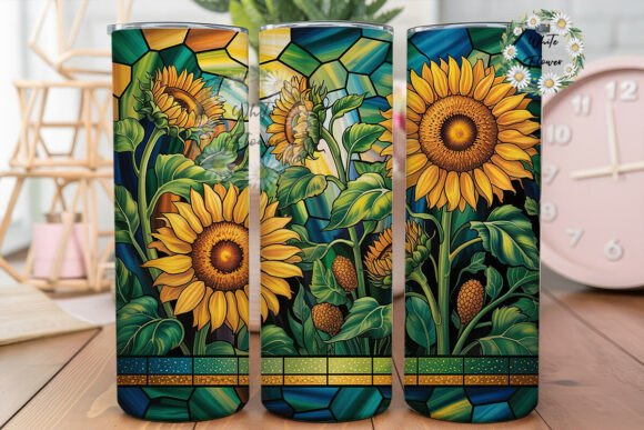 Stained Glass Sunflower 20oz Wrap